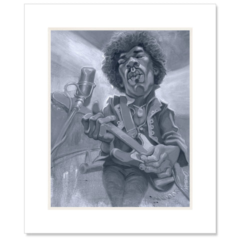 Jimi Hendrix Matted Art Print
